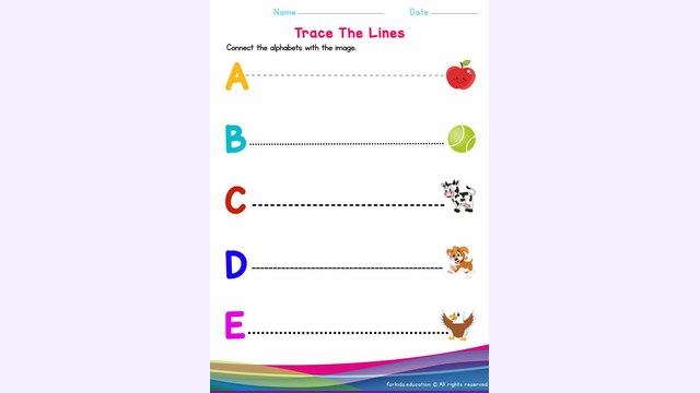 Preview of Line Tracing Worksheet (A to E)