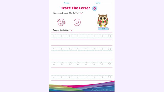 Preview of Lowercase Letter "o" Worksheet