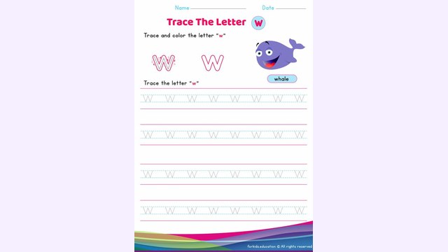 Preview of Lowercase Letter "w" Worksheet
