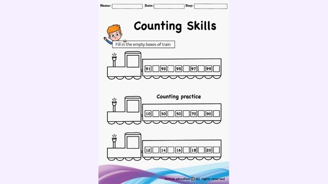 Preview of Missing Numbers 91 to 100 | Free Printable For KG