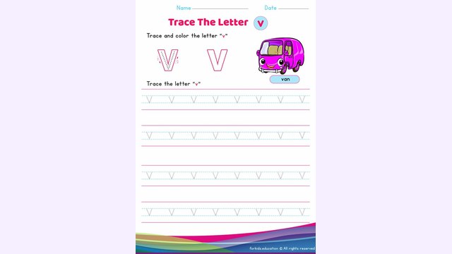 Preview of Lowercase Letter "v" Worksheet