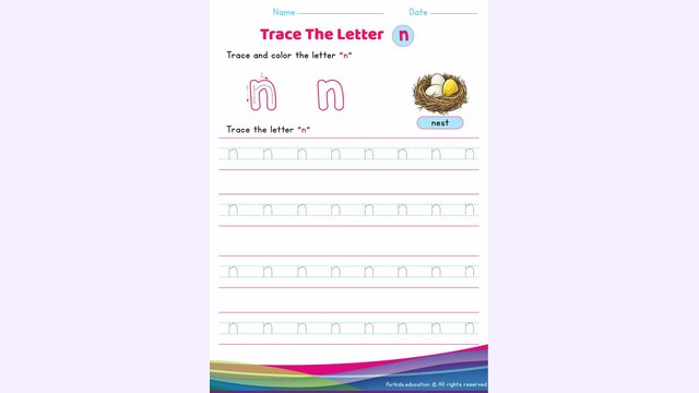 Preview of Lowercase Letter "n" Worksheet