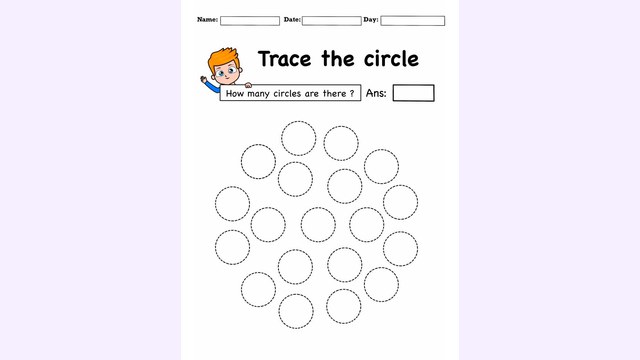 Preview of Trace The Circles And Color Them | Free PDF Printable