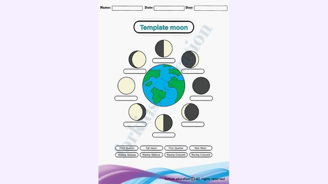 Preview of Moon Template Free Printable For Grade 1