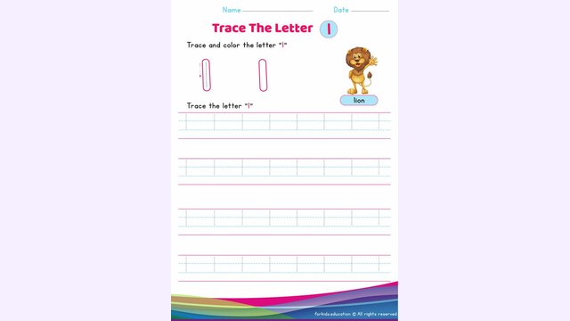 Preview of Lowercase Letter "l" Worksheet