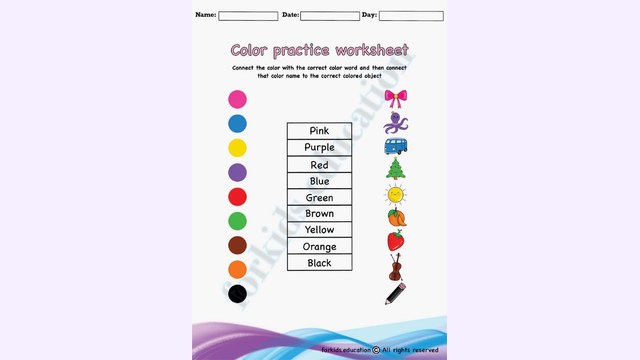 Preview of Let's Match The Colors | Coloring Worksheet