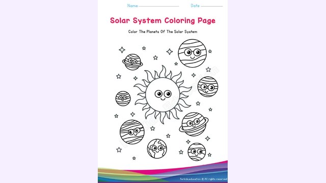 Preview of Coloring Solar System Planets | Pre-K or KG