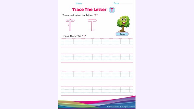 Preview of Uppercase Letter "T" Worksheet