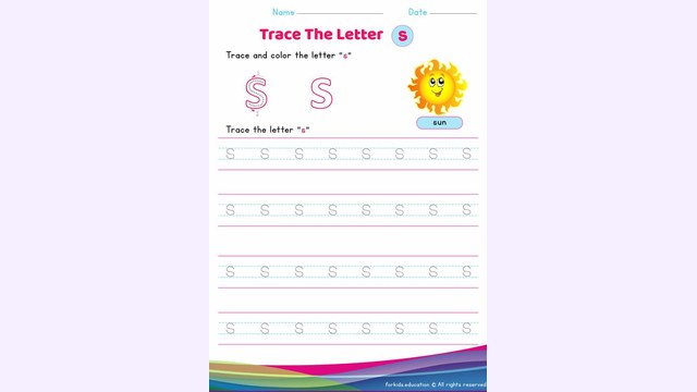 Preview of Lowercase Letter "s" Worksheet