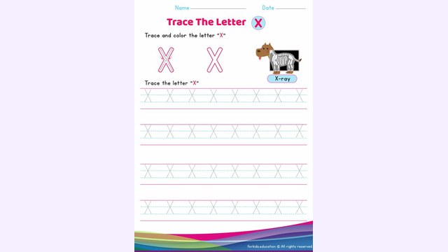 Preview of Uppercase Letter "X" Worksheet