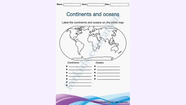 Preview of Label Continents And Oceans | Free Printable