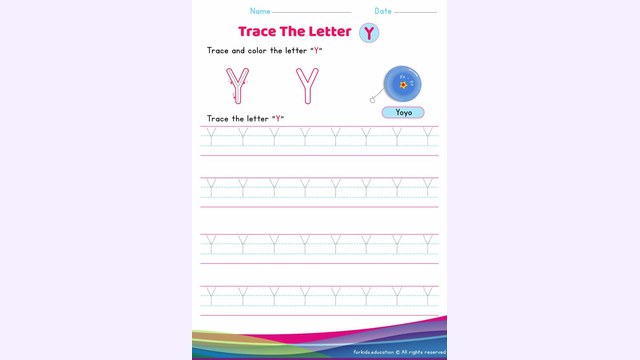 Preview of Uppercase Letter "Y" Worksheet