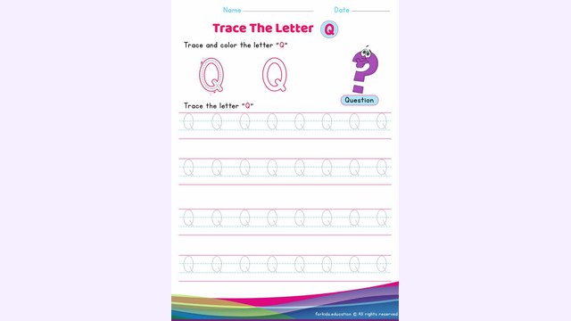 Preview of Uppercase Letter "Q" Worksheet