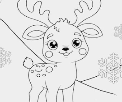 Reindeer-coloring-page